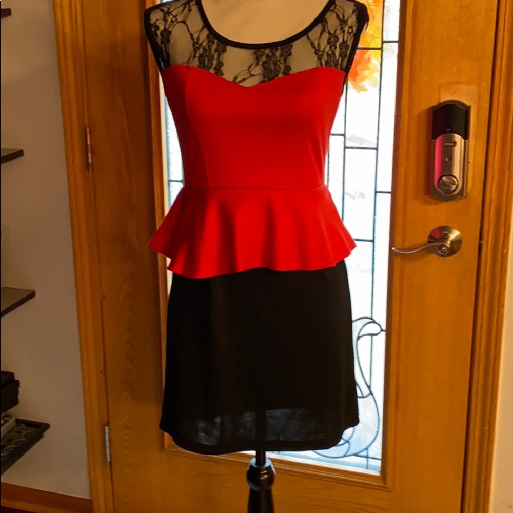 Red and Black Dress